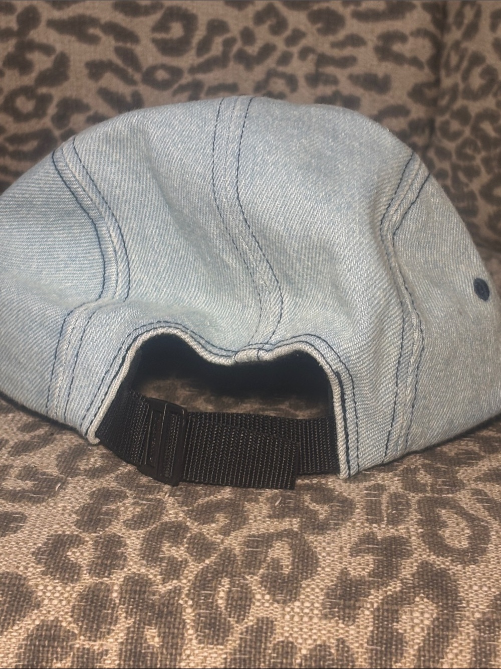 Supreme washed chino twill camp cap light wash denim 5 panel adjustable hat - Picture 4 of 10